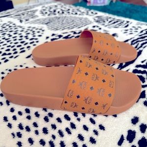 Monogram Print Rubber Slides